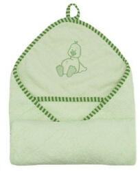 Vaganza hímzett fürdőlepedő, fürdetőkesztyűvel 80*80 cm - zöld kacsa - babyshopkaposvar
