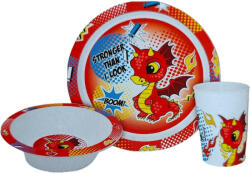  Dragon, Sárkány BOOM étkészlet, micro műanyag szett Dobozban (NVT840609) - kidsfashion