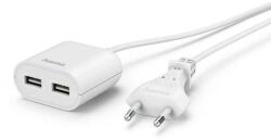 Hama USB захранване/разклонител с 1, 9 м дълъг кабел, 2, 4 A, 2x USB-A, бяло (HAMA-223203)