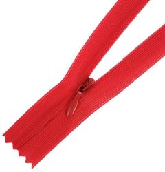 Rejtett cipzár hálós (hurkolt) #3W0 zárt 45 cm - Piros 148