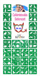 KiviArt Óriás Csillámtetoválás sablon szett 96db - 4 in 1