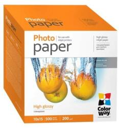 COLORWAY Fotópapír, magasfényű (high glossy), 200 g/m2, 10x15, 500 lap
