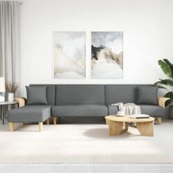 vidaXL Canapea extensibilă în formă de L gri 279x140x70 cm textil (3157212) Canapea