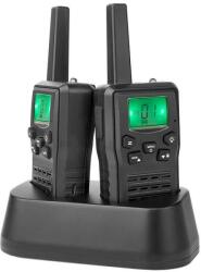 Nedis Nedis WLTK1010BK - KÉSZLET 2x Újratölthető walkie-talkie LED lámpával 1300 mAh hatótávolság 10 km NE0636 (NE0636)