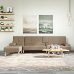 vidaXL Canapea extensibilă formă L cappuccino 255x140x70 cm piele eco (3157268) Canapea