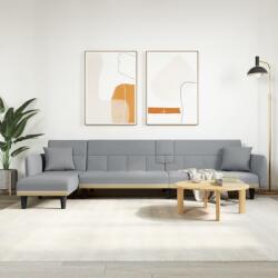 vidaXL Canapea extensibilă în formă de L gri 275x140x70 cm textil (3157229) Canapea