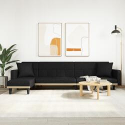 vidaXL Canapea extensibilă în formă de L negru 275x140x70 cm textil (3157234) Canapea