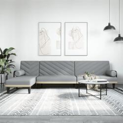 vidaXL Canapea extensibilă în formă de L gri 260x140x70 cm textil (3157269) Canapea
