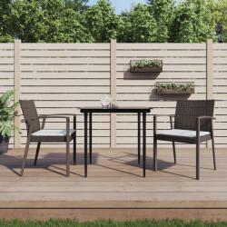 vidaXL Scaune de grădină cu perne 2 buc. maro 56, 5x57x83 cm poliratan (364095)