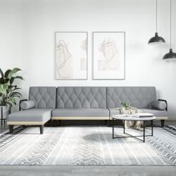 vidaXL Canapea extensibilă în formă de L gri 260x140x70 cm textil (3157272) Canapea