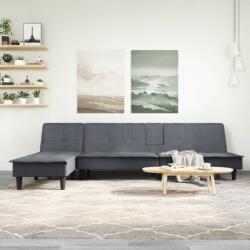 vidaXL Canapea extensibilă în formă de L gri 255x140x70 cm catifea (3157261) Canapea