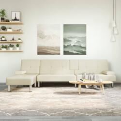 vidaXL Canapea extensibilă în formă de L crem 255x140x70 cm piele eco (3157266) Canapea