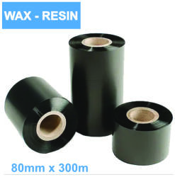  Ribon 80mm x 300m, Ceară - Rășină, Negru, OUT (RIB-WR-80-300-OUT)