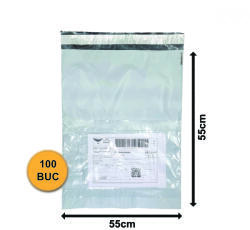  Pungi Curierat cu Buzunar AWB, Set 100 bucăți, 550x550+50mm, 60my, FB08+ (FB08-PLUS-100)