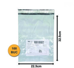  Pungi Curierat cu Buzunar AWB, Set 100 bucăți, 225x325+50mm, 60my, FB02+ (FB02-PLUS-100)