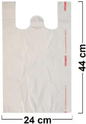  Set 500 bucăți Pungi Biodegradabile Albe 24x44 cm (PB-24x6x44-A500)