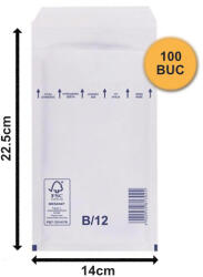  Plicuri cu bule albe B12 140x225 - 100 buc (B12A-100)