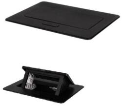 Kanlux BIURO+ 04-0051-100 Soft POP-UP fém asztali doboz, 2xM45, 95x123x170mm, fekete (28312) (28312)