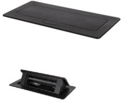 Kanlux BIURO+ 04-0061-100 Soft POP-UP fém asztali doboz, 3xM45, 70x120x240mm, fekete (28314) (28314)