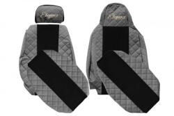  Méretpontos Scania bőr üléshuzat R/S széria 2017-től Felhajtható/Prémium ülés Szürke