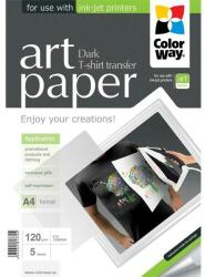 COLORWAY Fotópapír, ART series, pólóra vasalható fólia, sötét (ART T-shirt transfer (dark)), 120 g/m2, A4, 5 lap - kontaktor