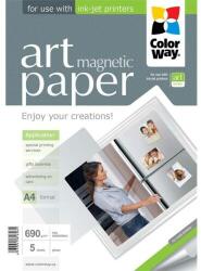 COLORWAY Fotópapír, ART series, fényes hűtőmágnes (ART glossy "magnetic"), 690 g/m2, A4, 5 lap