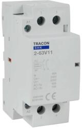 Tracon SHK2-63V11, Installációs kontaktor 230V AC, 50Hz, 2 Mod, 1×NO+1×NC, AC1/AC7a, 63A (SHK2-63V11)