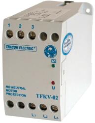 TRACON TFKV-02 Védőrelé, feszültségfigyelő 3 vezetékes rendszerhez 3×400V AC ( 0, 7-1, 2)xUn fix, 5A/250V AC (TFKV-02)