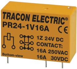 Tracon PR24-1V16A Print relé 24V DC / 1×CO (16A, 230V AC / 30V DC) (PR24-1V16A)