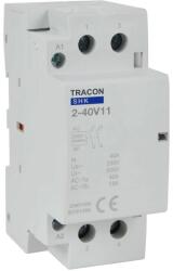 Tracon SHK2-40V11, Installációs kontaktor 230V AC, 50Hz, 2 Mod, 1×NO+1×NC, AC1/AC7a, 40A (SHK2-40V11)
