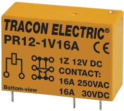 Tracon PR12-1V16A Print relé 12V DC / 1×CO (16A, 230V AC / 30V DC) (PR12-1V16A)