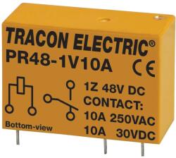 Tracon PR48-1V10A Print relé 48V DC / 1×CO (10A, 230V AC / 30V DC) (PR48-1V10A)