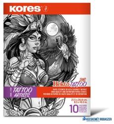 KORES Indigó tetováláshoz, 21, 5 x 26, 8 cm, KORES "Tattoo", 10 lap (IK76237) - kecskemetirodaszer