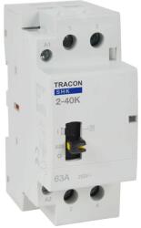 Tracon SHK2-40K, Installációs kontaktor 230V AC, 50Hz, 2 Mod, 2×NO, AC1/AC7a, 40A (SHK2-40K)