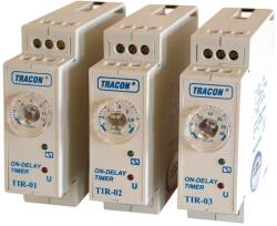 Tracon TIR-01 Egyfunkciós időrelé, meghúzáskésleltetés 230V AC/24V AC/DC, 0.1-12s, 5A/250V AC (TIR-01)