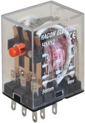 TRACON RM12-12AC Miniatűr relé 12V AC / 3×CO, (3A, 230V AC / 28V DC) (RM12-12AC)