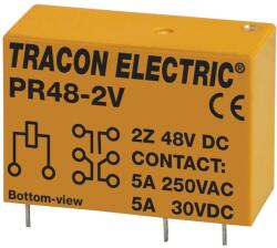 Tracon PR48-2V Print relé 48V DC / 2×CO (5A, 230V AC / 30V DC) (PR48-2V)