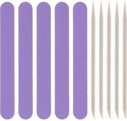 Tufi Profi Set fișiere înlocuibile pentru pila de unghii, abrazivitate 180/240, violet + bețișoare din lemn de portocal, 5 buc. - Tufi Profi Premium