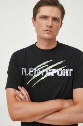 Plein Sport pamut póló fekete, nyomott mintás - fekete XXL