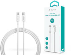 DEVIA Smart Series 100W Type-C/Type-C adat- és töltőkábel 1, 5m - fehér