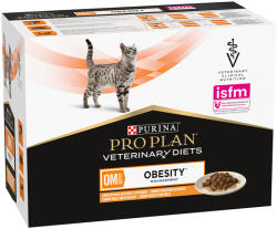 PRO PLAN Veterinary Diets 10x85g PURINA PRO PLAN Veterinary Diets Feline OM ST/OX - Obesity Management csirke nedves macskatáp