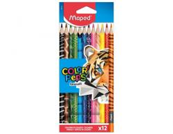 Maped Creioane Colorate, Color Peps Animals, FSC, 12 culori/set, Maped 832212FC