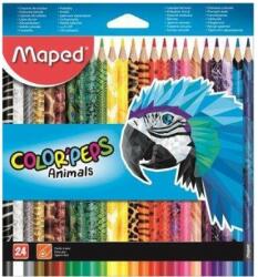 Maped Creioane Colorate, Color Peps Animals, FSC, 24 culori/set, Maped 832224FC
