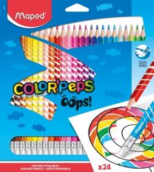 Maped Creioane colorate Color Peps Oops cu guma 24 culori/set Maped 832824 (832824)