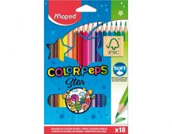 Maped Creioane Colorate, Color Peps Star, 18 culori/set, FSC, Maped 183218FC