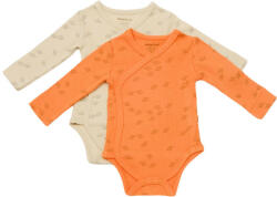 BabyCosy Set 2 body-uri petrecute Printed, BabyCosy, 50% modal+50% bumbac, Stone/Apricot, Diverse marimi (BC-CSYM11320-3)