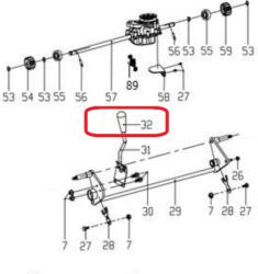 RURIS Maner levier ajustare inaltime RURIS PS130XL-1-36, pentru masina de tuns iarba Ruris DAC 130XL (PS130XL-1-36)