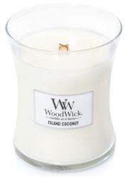 WoodWick Island Coconut lumânare parfumată cu fitil de lemn 275 g