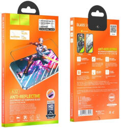 Apple iPhone 13 Pro Max / 14 Plus, Kijelzővédő fólia, ütésálló fólia (az íves részre is! ), Tempered Glass (edzett üveg), Full Glue, Hoco A32, fekete