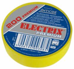 Anticor Bandă izolatoare electrică PREMIUM galbenă PVC 19mmx18m ELECTRIX 200PREMIUM Anticor